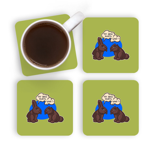 Funny Chocolate Bunny Rabbits Coaster Set By Vexels