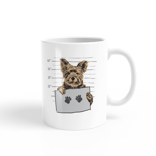 Funny Yorkshire Terrier Mugshot Coffee Mug By Vexels