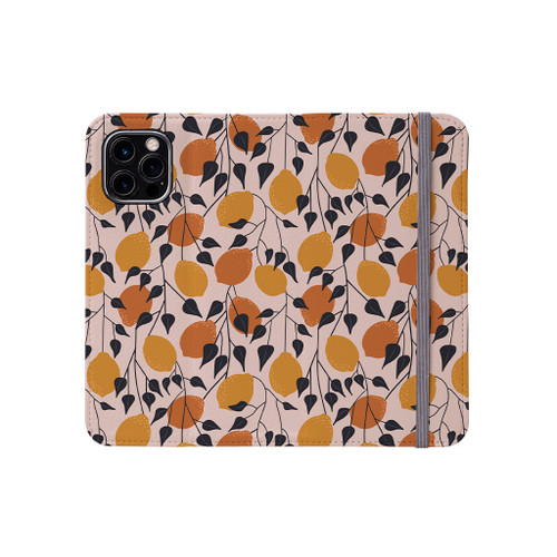 Abstract Lemon Pattern iPhone Folio Case By Artists Collection