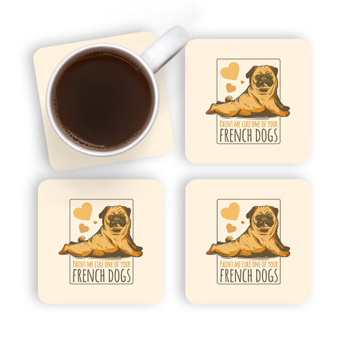 Sexy Pug Paint Me Like One Of Your French Dogs Coaster Set By Vexels