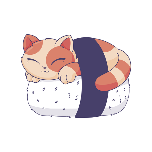 Sleeping Sushi Cat Design By Vexels