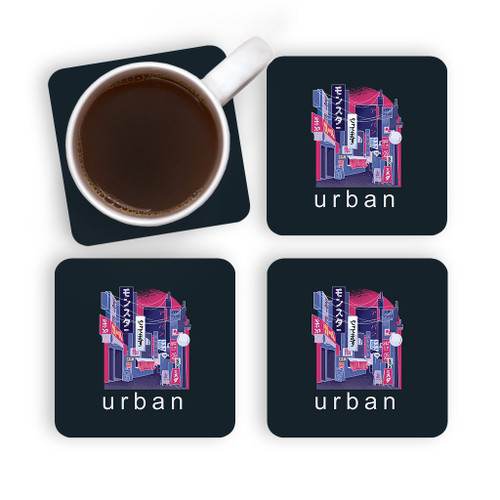 Uban Street In Japan Coaster Set By Vexels