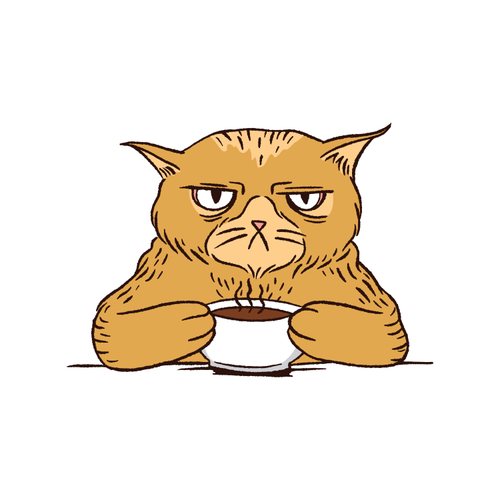 Grumpy Coffee Cat Design By Vexels