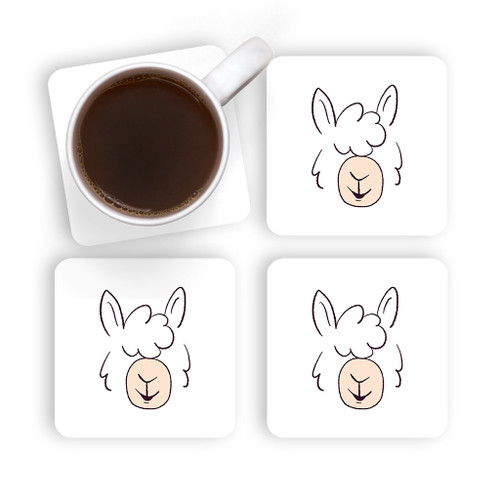 Llama Face Coaster Set By Vexels