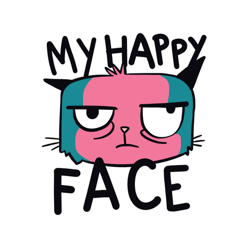 My Happy Face Cat Design By Vexels