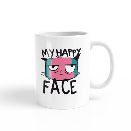 My Happy Face Cat Coffee Mug By Vexels
