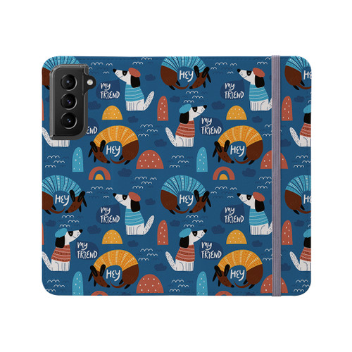 My Friend Dogs Pattern Samsung Folio Case By Artists Collection