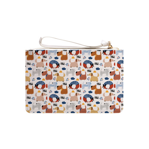 Paw Dogs Pattern Clutch Bag By Artists Collection