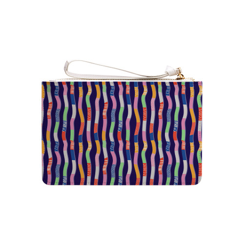 Abstract Ribbons Pattern Clutch Bag By Artists Collection