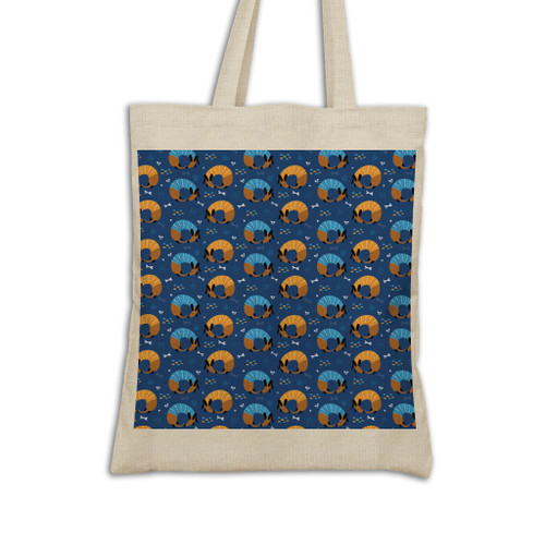 Curled Up Dogs Pattern Tote Bag By Artists Collection