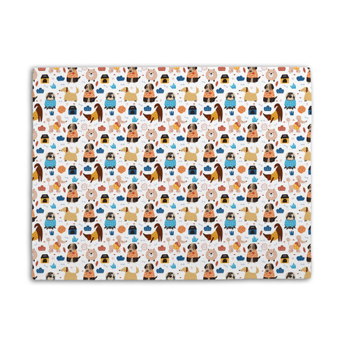 Cute Dogs Playing Pattern Placemat By Artists Collection