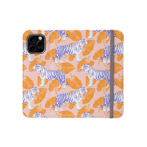 Abstract Tiger Orange Pattern iPhone Folio Case By Artists Collection