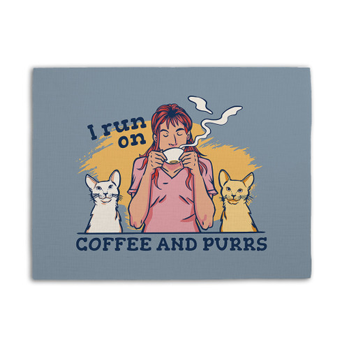 I Run On Coffee And Purrs Placemat By Vexels