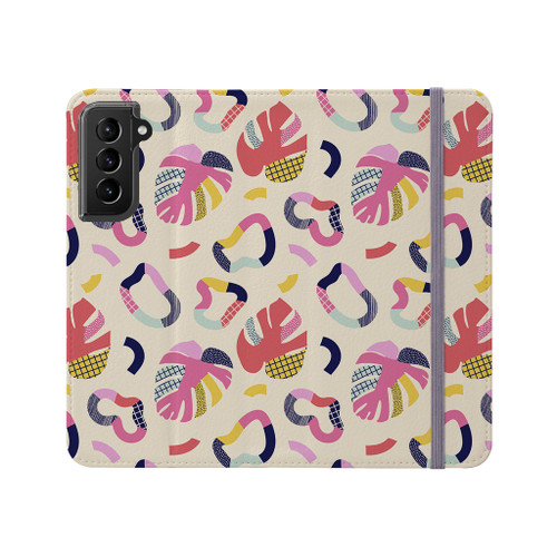 Abstract Tropical Shapes Pattern Samsung Folio Case By Artists Collection