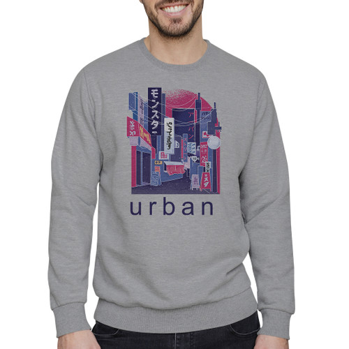 Uban Street In Japan Crewneck Sweatshirt By Vexels