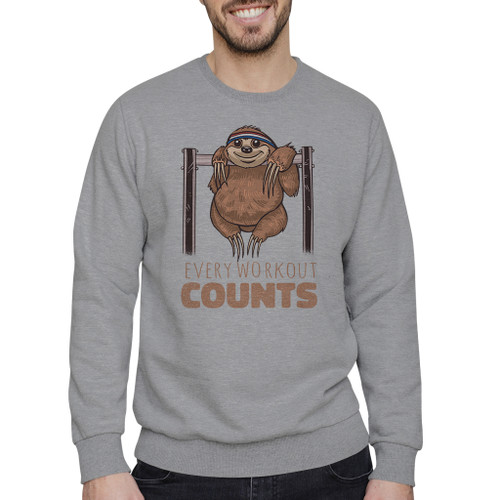 Every Workout Counts Sloth Crewneck Sweatshirt By Vexels