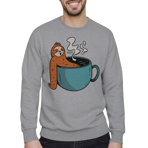 Sloth In A Hot Tub Coffee Crewneck Sweatshirt By Vexels