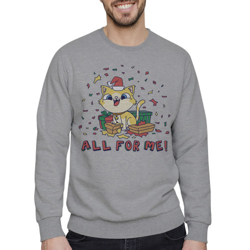 All For Me Cat Crewneck Sweatshirt By Vexels