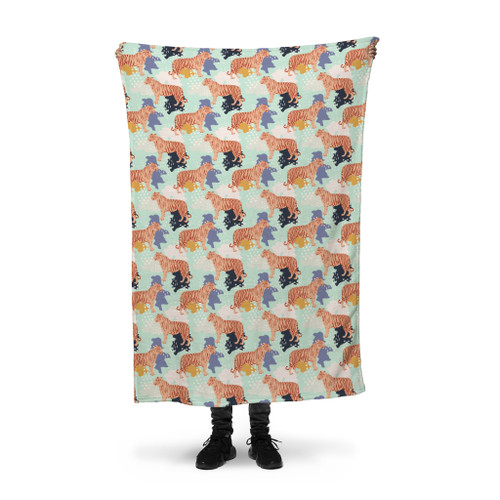 Abstract Tiger Pattern Fleece Blanket By Artists Collection