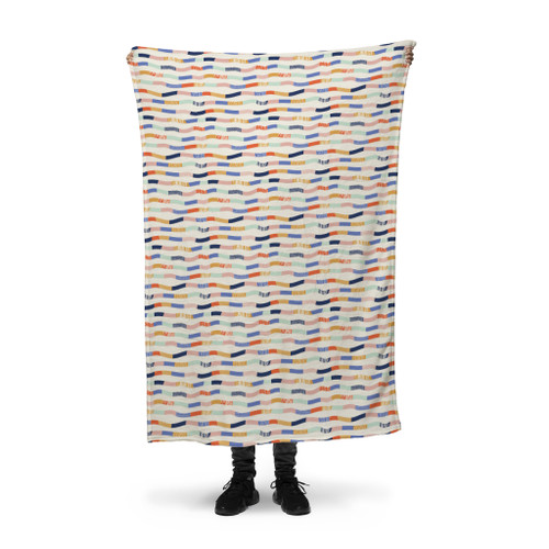 Abstract Lines Pattern Fleece Blanket By Artists Collection