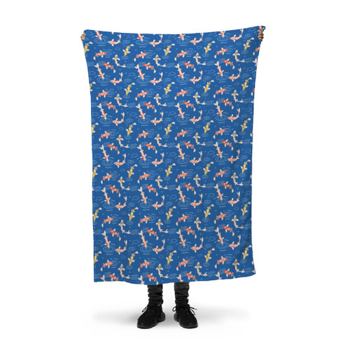 Koi Pattern Fleece Blanket By Artists Collection