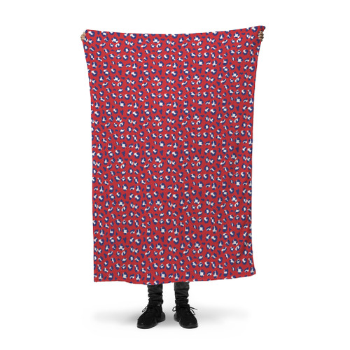 Patriotic Leopard Skin Pattern Fleece Blanket By Artists Collection