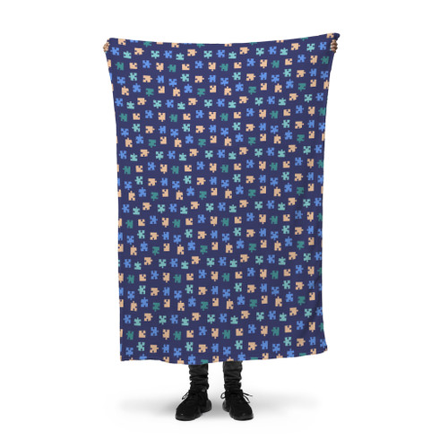 Puzzle Pattern Fleece Blanket By Artists Collection