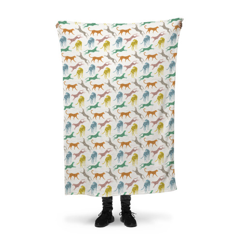 Rainbow Leopard Pattern Fleece Blanket By Artists Collection