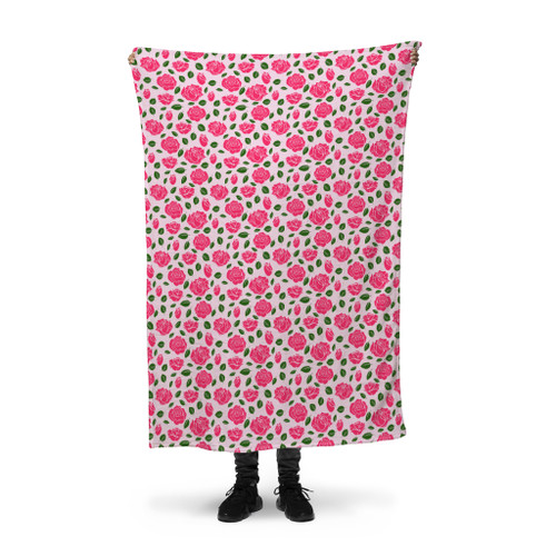 Rose Pattern Fleece Blanket By Artists Collection