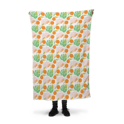 Tropical Summer Pattern Fleece Blanket By Artists Collection