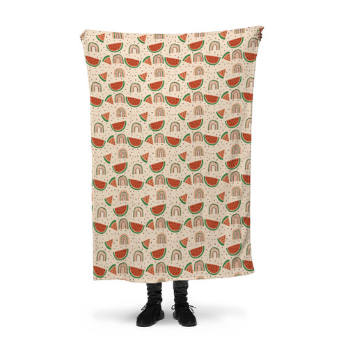 Watermelon Rainbows Pattern Fleece Blanket By Artists Collection