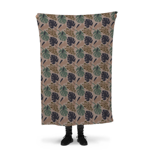 Tropical Camo Pattern Fleece Blanket By Artists Collection