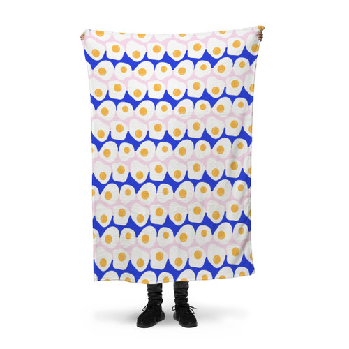 Fried Egg Pattern Fleece Blanket By Artists Collection