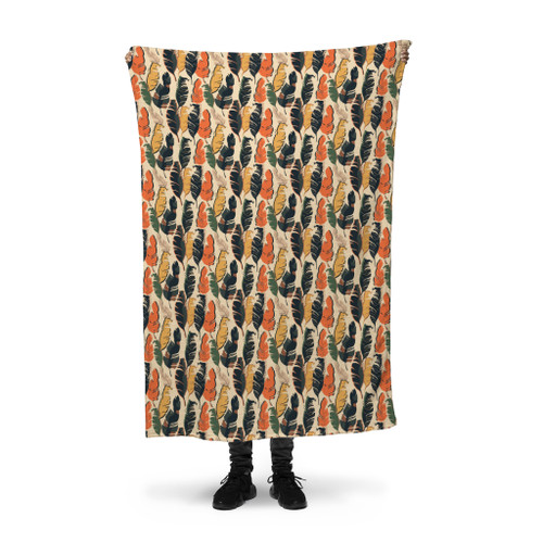 Exotic Modern Leaves Pattern Fleece Blanket By Artists Collection