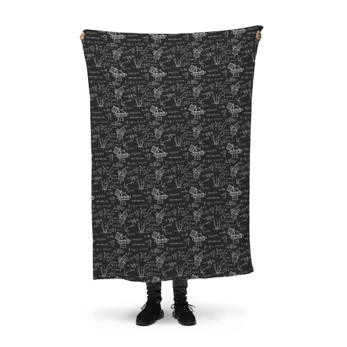 Chalkboard Math Pattern Fleece Blanket By Artists Collection