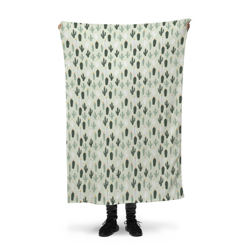 Cactus Pattern Fleece Blanket By Artists Collection