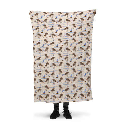 Boat Pattern Fleece Blanket By Artists Collection