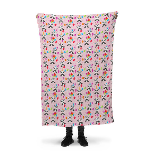 Birthday Panda Pattern Fleece Blanket By Artists Collection