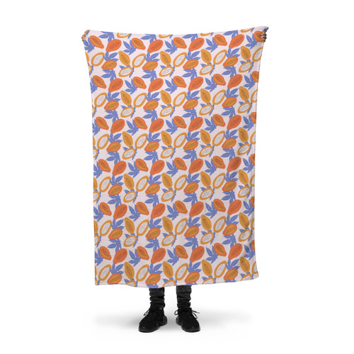 Abstract Papaya Pattern Fleece Blanket By Artists Collection