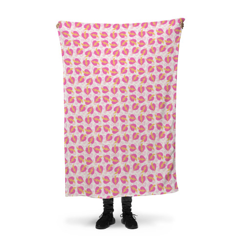 Love Hearts Pattern Fleece Blanket By Artists Collection