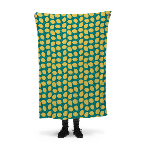 Lemon Pattern Fleece Blanket By Artists Collection