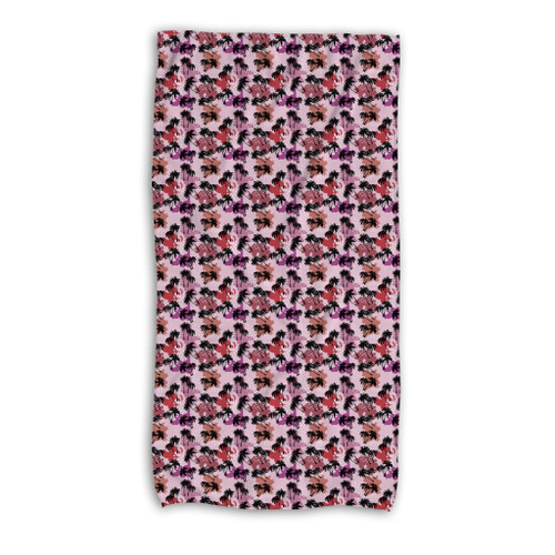 Abstract Palm Trees Pattern Beach Towel By Artists Collection