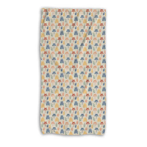Abstract Flowers Pattern Beach Towel By Artists Collection