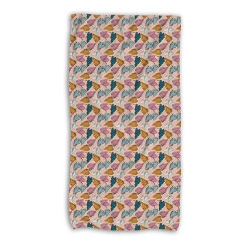 Abstract Leaves Pattern Beach Towel By Artists Collection