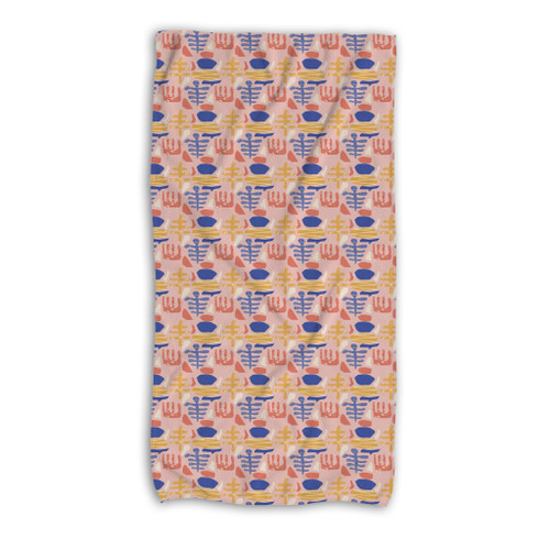 Abstract Plant Pattern Beach Towel By Artists Collection