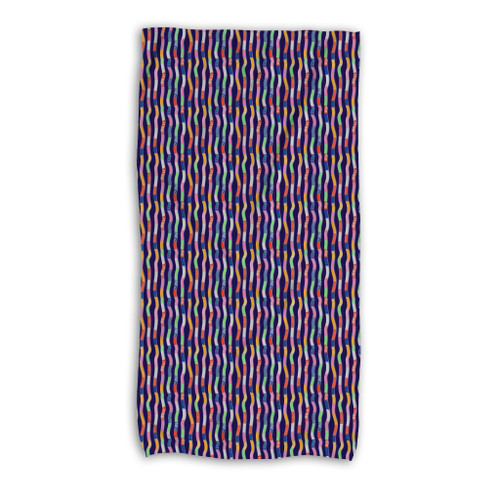 Abstract Ribbons Pattern Beach Towel By Artists Collection