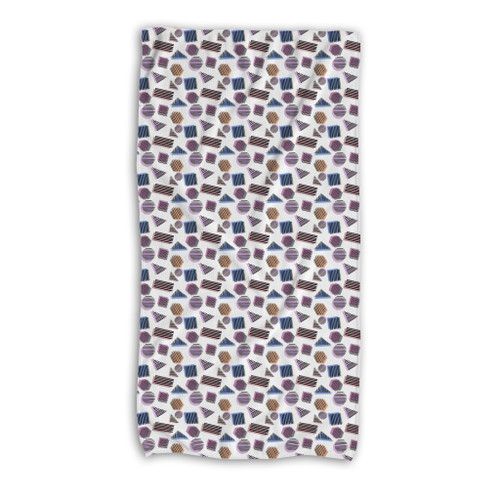Abstract Shapes Pattern Beach Towel By Artists Collection