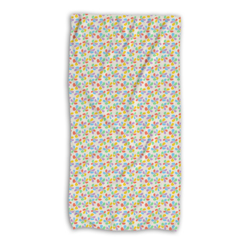 Happy Flowers Pattern Beach Towel By Artists Collection