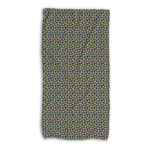 Simple White Flowers Pattern Beach Towel By Artists Collection