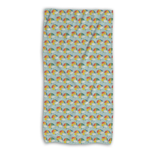 Sun And Cloud Pattern Beach Towel By Artists Collection